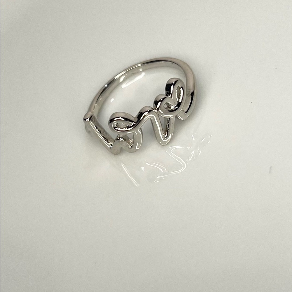 Silver filled micro chain link ring